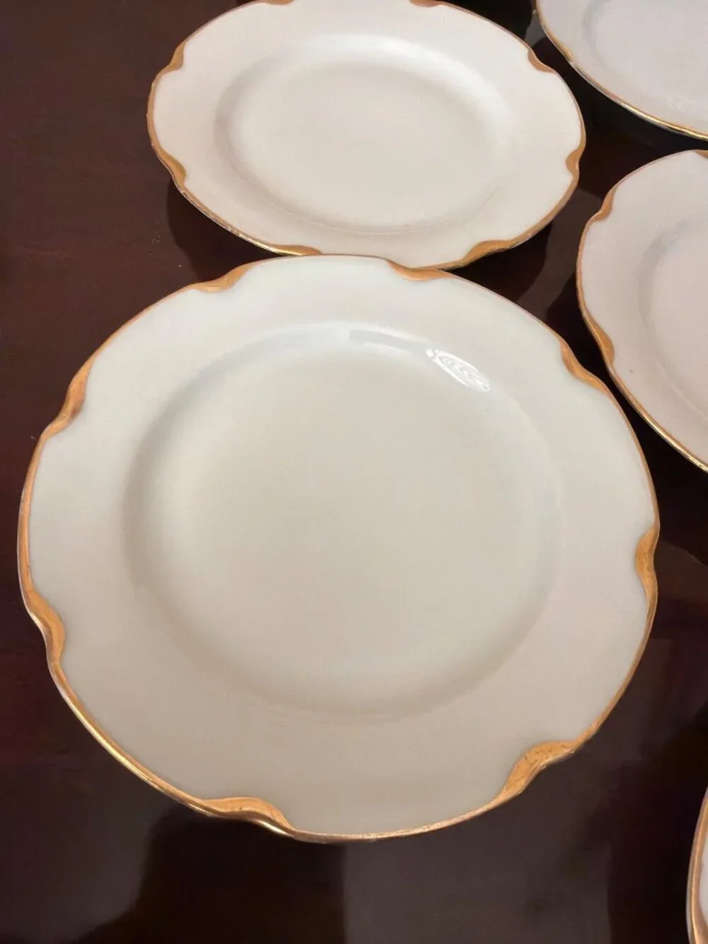 Set of 10 Vintage Austria Carlsbad Porcelain Bread Dessert Plates Gold Trim 6” - Picture 5 of 16